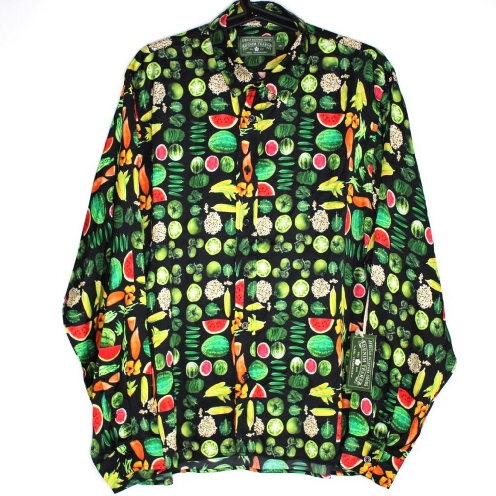 NWT Denim Tears Fruit Collage Shirt All Over S L XL  167-037-115-XL Diaspora